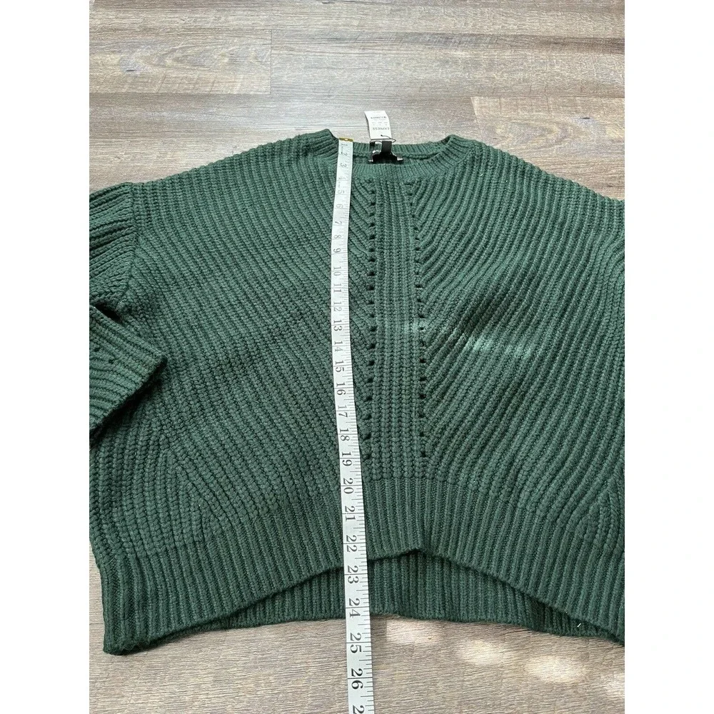 Express Womens Medium Dark Green Pullover Knit Sweater K6 - Picture 6 of 7